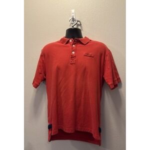 Orvis Shirt Mens M Red Signature Polo‎ Fishing " On The Fly" Outdoors Preppy